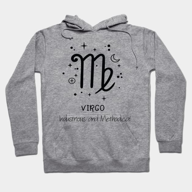 Virgo Personality Black Text Hoodie by The Angry Gnome